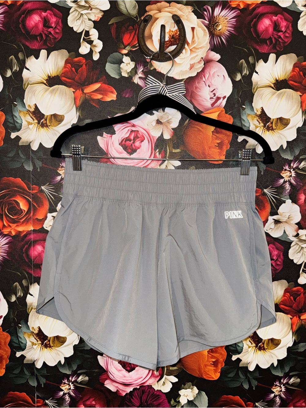 PINK Victoria's Secret Light Gray Athletic Shorts with Elastic Waistband